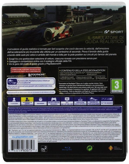 Gt Sport Steelbook Special Edition PS4 Videospiel Gran Turismo 7 VR Italienisch