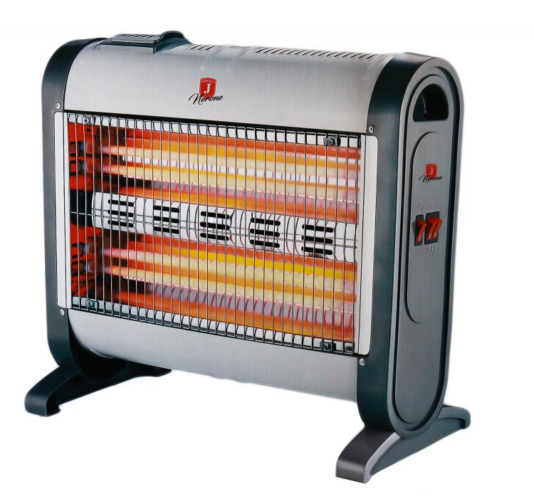 Quarz-Halogenheizer 4 Elemente 1600W Haus Büro + Ventilator und Luftbefeuchter