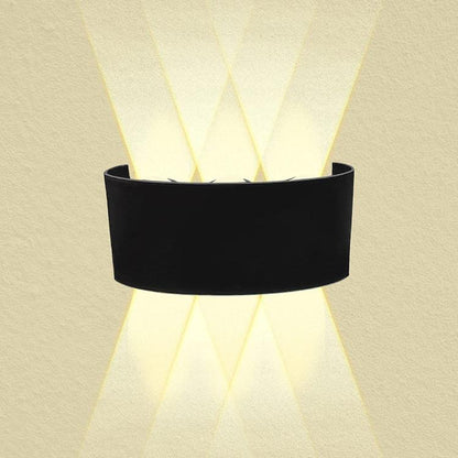 BLACK LED WALL SCONCE 18W WARM LIGHT 3000K INDOOR/OUTDOOR UP&DOWN WATERPROOF