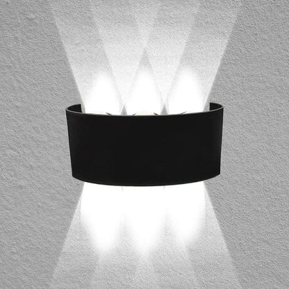 LED-WANDLEUCHTE SCHWARZ 18W KALTWEISS 6500K INNEN/AUSSEN UP&DOWN WASSERDICHT