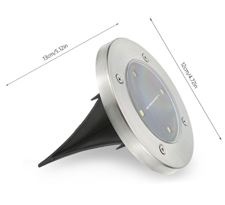 4 SOLAR-LED-AUSSENLEUCHTEN GARTEN-SPOTLIGHT 4 LED-ERDSPIESS WEGLEUCHTE