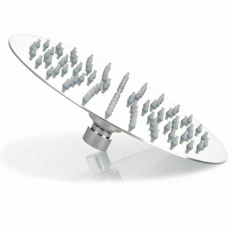 Duschkopf Badezimmer Edelstahl Ultraflaches Design Glänzend Verchromt 10cm-Rund