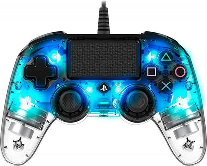 NACON WIRED CONTROLLER PS4 LEUCHTEND COMPACT LIGHT EDITION LED BLAUES PAD NEU