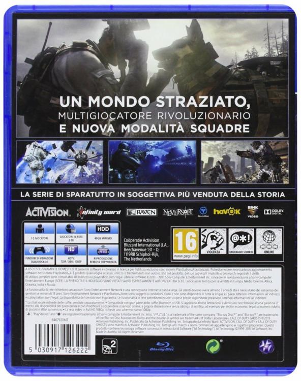 CALL OF DUTY GHOSTS PS4 VIDEOSPIEL DEUTSCH PLAYSTATION 4 SPIEL MODERN GHOST