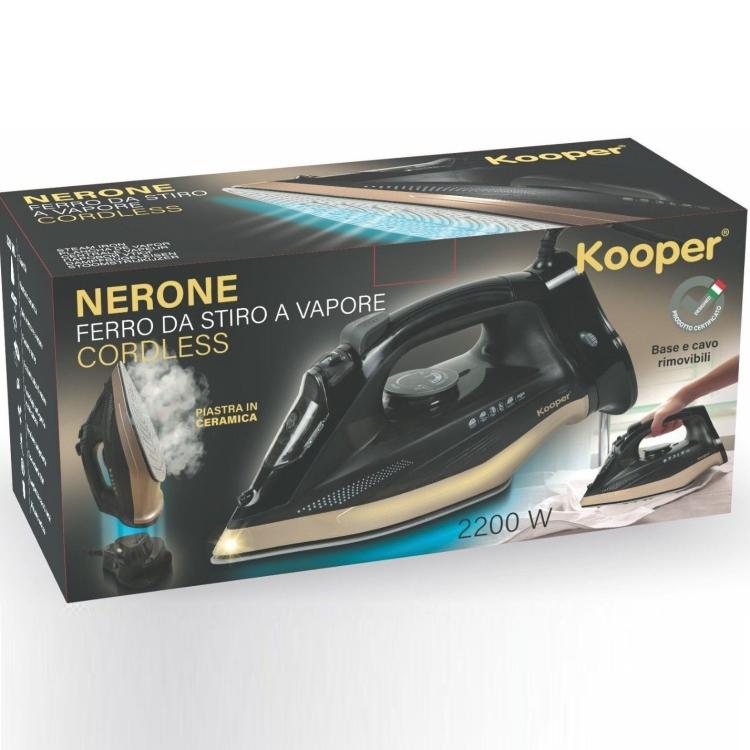 Kooper Dampfbügeleisen, kabellos, Nerone, Keramiksohle, 2200 W, selbstreinigend
