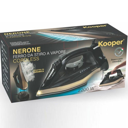 Kooper Dampfbügeleisen, kabellos, Nerone, Keramiksohle, 2200 W, selbstreinigend