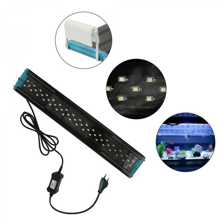 Plafoniera Led Luce Bianca Blu Lampada Per Acquario Barra Da 60 A 70Cm Slim D143