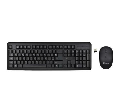 Techmade Kit Tastiera + Mouse Wireless Black Pc Computer Pkf-518+Pmf-446 Nero