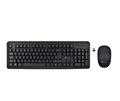 Techmade Kit Tastiera + Mouse Wireless Black Pc Computer Pkf-518+Pmf-446 Nero