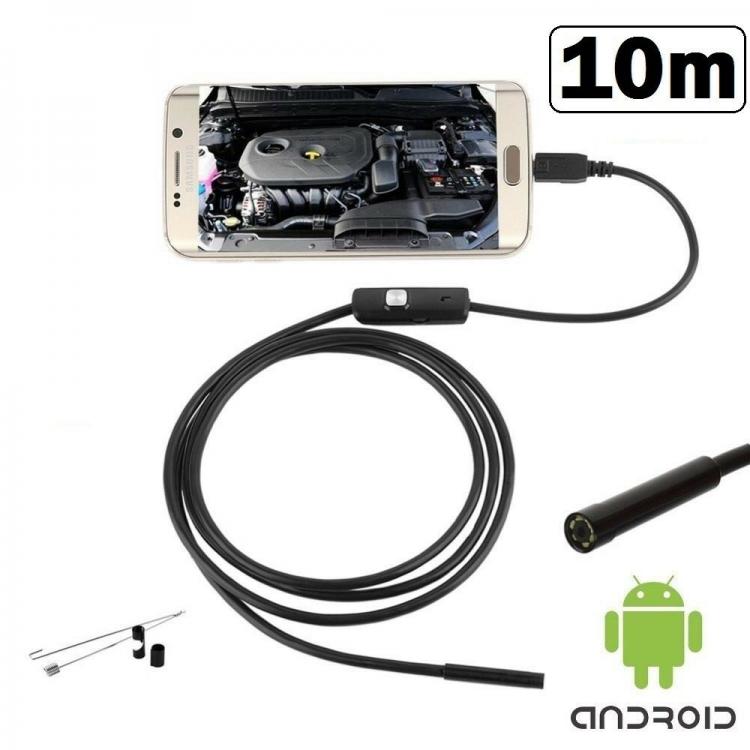 Endoskopkamera Inspektionssonde USB 10M 6LED IP67 Android PC Notebook