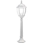 Lampione Da Giardino Terra 87Cm Lanterna Vetro E27 Luce Esterno Alluminio Bianco