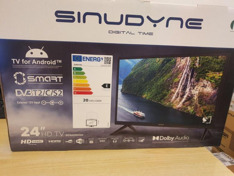 Sinudyne Smart TV LED 24 Zoll 12V HD DVB-T2/S2 HDMI Scart Hotel Wohnmobil Boot