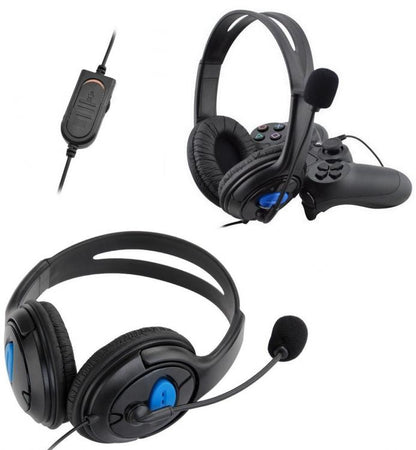 XL Gaming Headset Compatible with Playstation 4 PS4 - PC Headphone with Microphone HSB