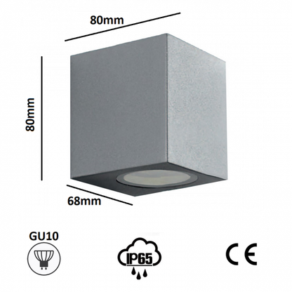 LED-Außenwandleuchte Gartenlampe GU10 IP65/Grau