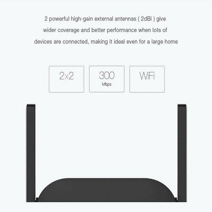 Xiaomi Mi Wi-Fi Range Extender Pro Ripetitore Wireless 300Mbps Wifi Nero Antenne
