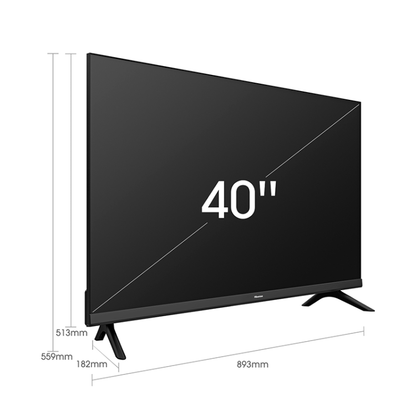 Hisense 40" Smart TV Full HD 40A4Cg Android LED Netflix Dazn Disney Prime Schwarz