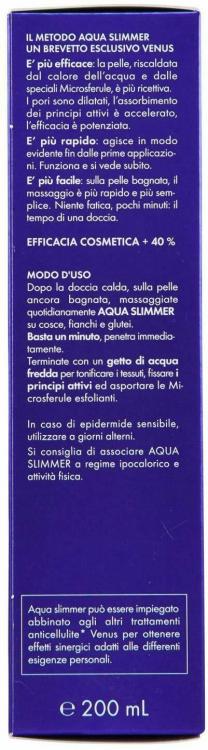 Venus Gel Anti-Cellulite Aqua Slimmer 200 ml Ultraschnell Entwässernde Körpercreme