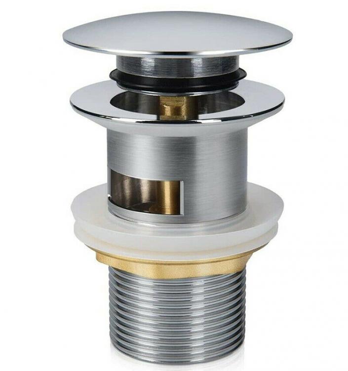 Piletta Di Scarico Clickclack 1/4 Lavandino Lavabo Bidet Tappo Pressione Argento