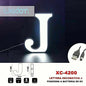 Letter J Decorative LED Light, Battery-Operated Christmas Ornament, White Light