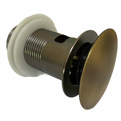 Click-Clack-Ablaufgarnitur 1 1/4 Zoll für Waschbecken und Bidet, Druckstopfen, Bronze