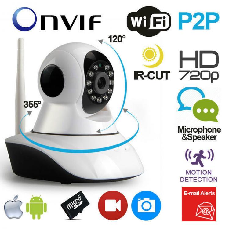 IP-Kamera HD 720P Wireless IR-LED LAN Motorisiert WLAN Netzwerkaufnahme