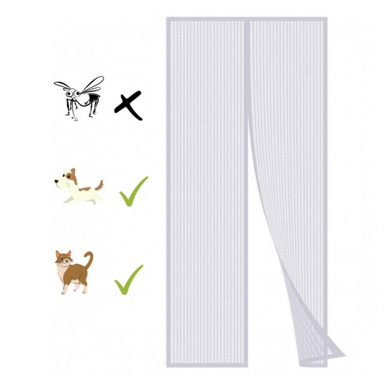 Zanzariera Magnetica 140X240 Tenda Per Porte Finestre Universale Calamita Bianca
