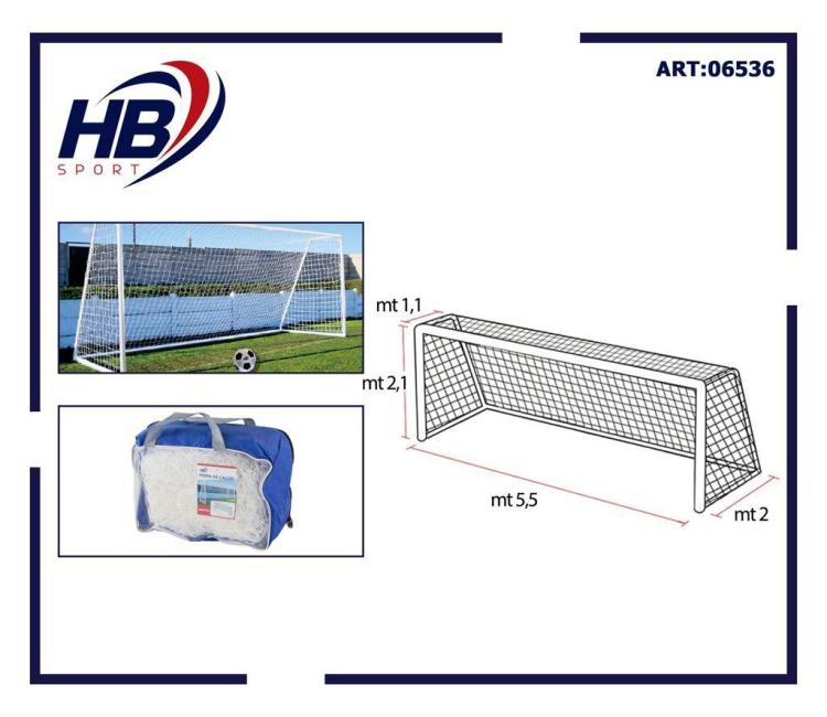 Hb Tornetz für Fußball/Calciotto Sport Outdoor Training 2,1x5,5x2 m