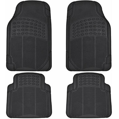 Top Drive Set 4 Fußmatten Universal-Auto-Gummimatten Wasserdicht Schwarz