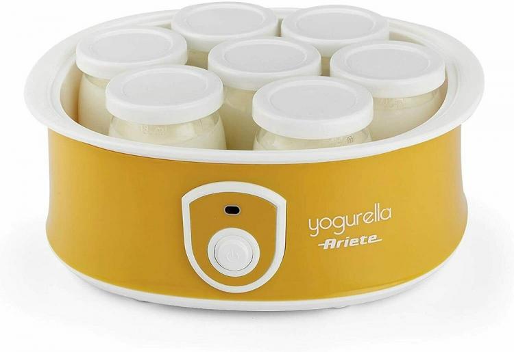 Ariete Yogurtiera 0617 Yogurella + 7 Vasetti Portatile Vetro 1.5lt 20w Giallo