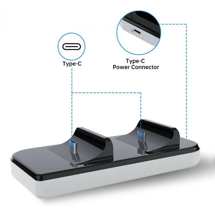 CHARGING DOCK DOCKSTATION TYPE-C CABLE BATTERY CHARGER CONTROLLER JOYSTICK PS5