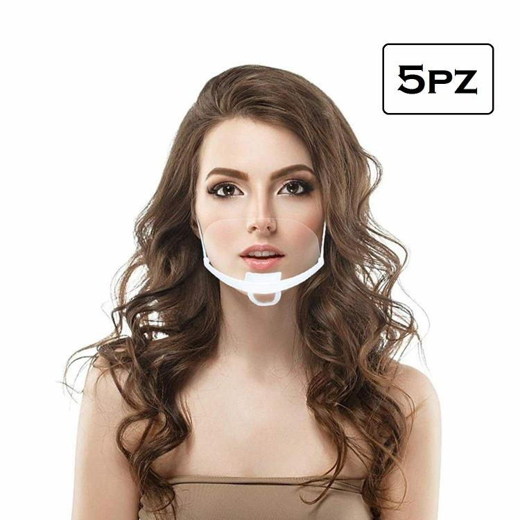 5 Stk. Gesichtsvisiere Mund und Nase Transparent für Gastronomie Spuckschutz