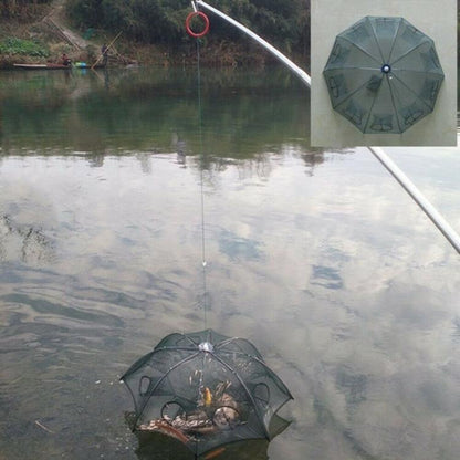 Rete Da Pesca Pieghevole Nassa Trappola 8 Fori Pesci Granchi Gambero Ad Inganno