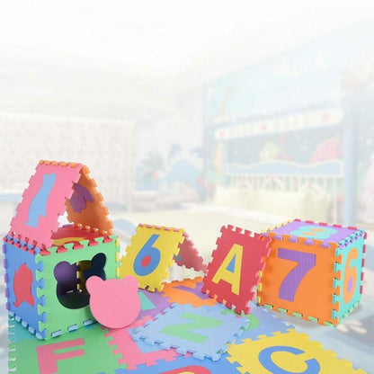 Tappeto Puzzle Per Bambini 10Pz Gioco Tappetino Morbido Lettere Alfabeto Gomma