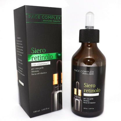 Siero Retinolo Con Vitamina C Per Pelle Idratata Liscia ed Elastica Viso E Collo