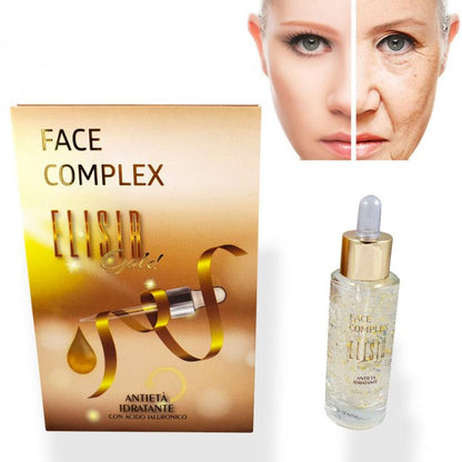Gesichtsserum Face Complex Elixier Gold Anti-Aging Feuchtigkeitsspendend mit Hyaluronsäure gegen Falten