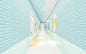 ADHESIVE - 3D BRICK EFFECT WALLPAPER SPONGE PANEL WALLS 70X77CM LIGHT BLUE