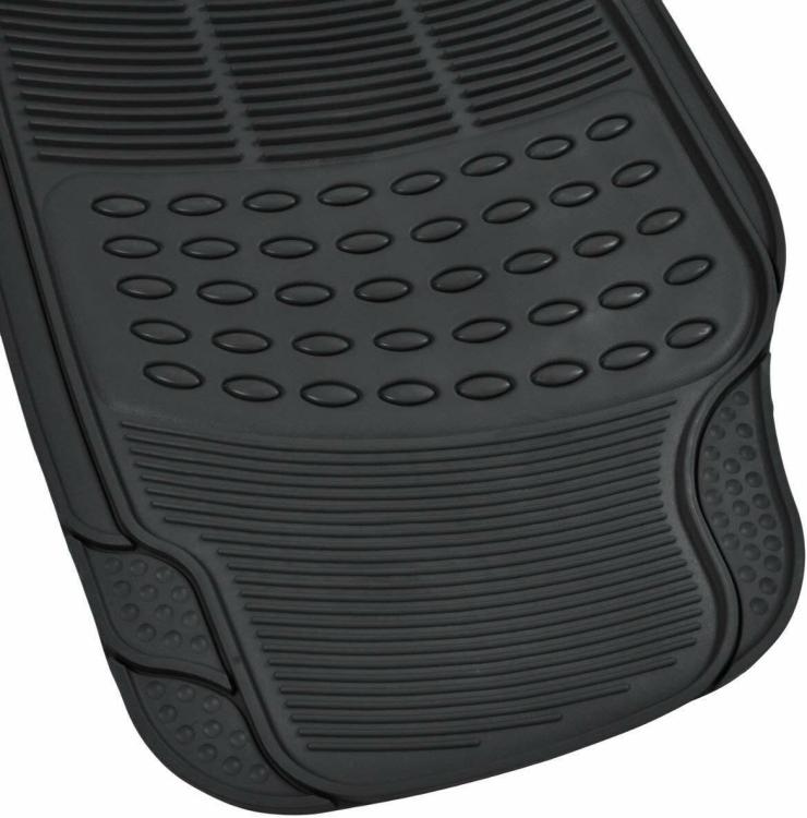 Top Drive Set 4 Fußmatten Universal-Auto-Gummimatten Wasserdicht Schwarz