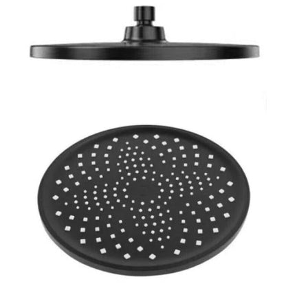 Soffione Doccia Nero Opaco Anticalcare Abs Effetto Pioggia Rotondo 22.5 Cm