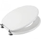 UNIVERSAL PLAIN WHITE TOILET SEAT DURABLE STEEL HINGES WC BATHROOM