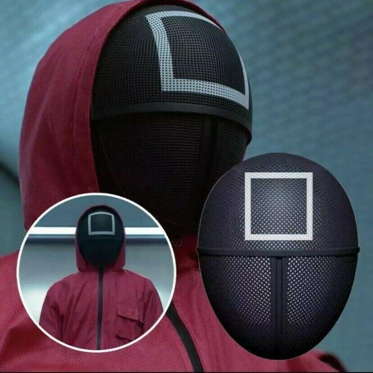Squid Game Maske Halloween TV-Serie China Netflix Quadrat Cosplay Schwarz