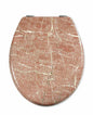 Toilet Seat Universal With Wood Print Resistant Mdf Steel Wc Bathroom PINK MARBLE