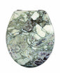 Universal Toilet Seat with Wood Print Resistant MDF Steel Toilet Bathroom GREEN MARBLE