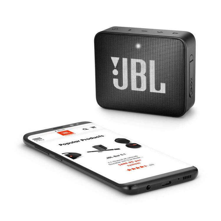 JBL Go2 Bluetooth Lautsprecher Box USB Aux In Musik Tragbarer Audio Diffusor Schwarz