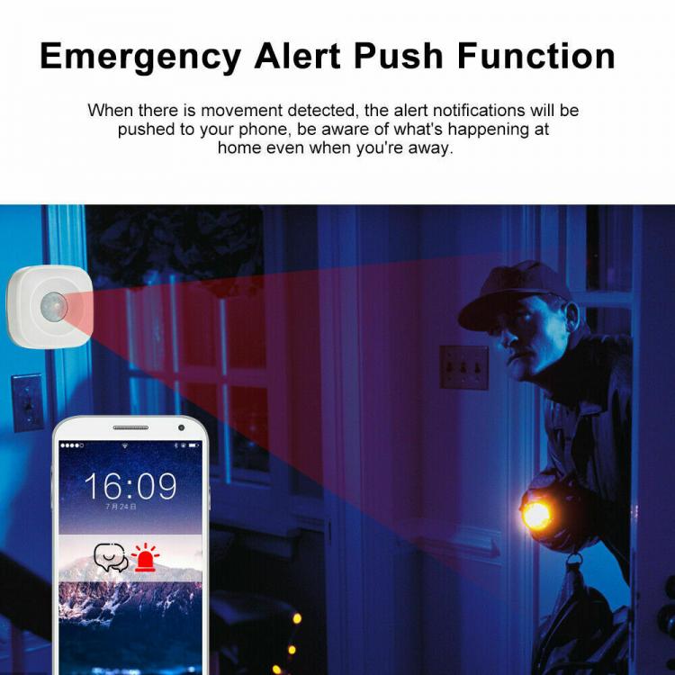 PIR-WLAN-Smart-Bewegungssensor Infrarot Drahtlos Bewegungsmelder Alarm