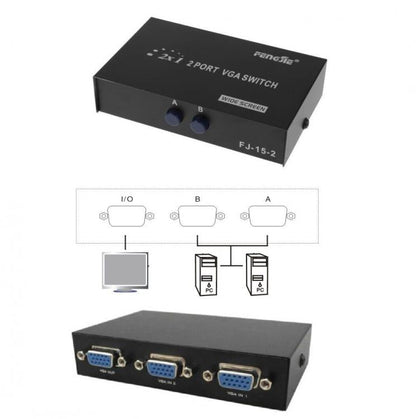 VGA-Umschalter 2 Eingänge 1 Ausgang Selector LCD TFT Video Monitor PC
