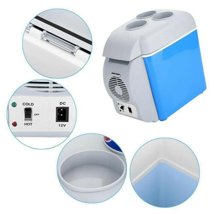 Frigo Portatile 7,5 Litri 12V Scaldavivande Mini Frigorifero Auto Barca Camper