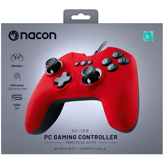Nacon PC Gaming Controller GC-100 Rot Windows Pad 6 Tasten Computer