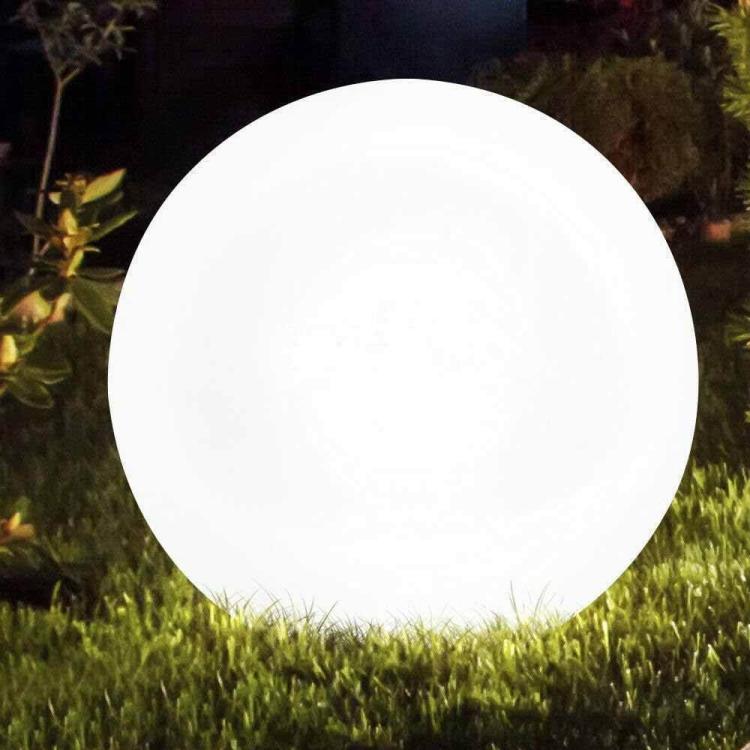 Lampada Sfera Da Giardino Ø 30Cm Luce Esterno Palla Terra E27 Bianco + Picchetti Illuminazione Sentiero Faro Arredamento Feste