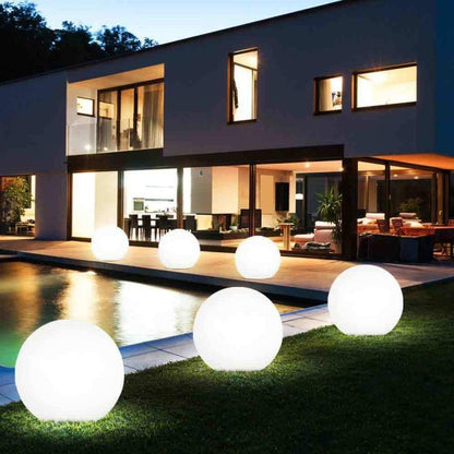 Lampada Sfera Da Giardino Ø 50Cm Luce Esterno Palla Terra E27 Bianco + Picchetti Illuminazione Sentiero Faro Arredamento Feste