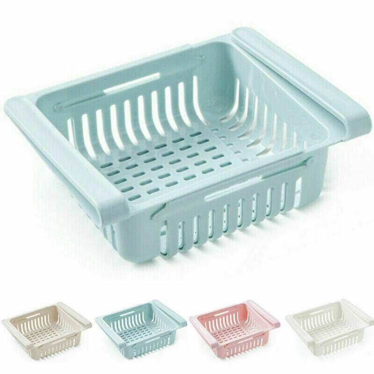 4PZ KÜHLSCHRANK-ORGANIZER SCHUBLADE PLATZSPARENDER KORB FÜR KÜHLSCHRANK
